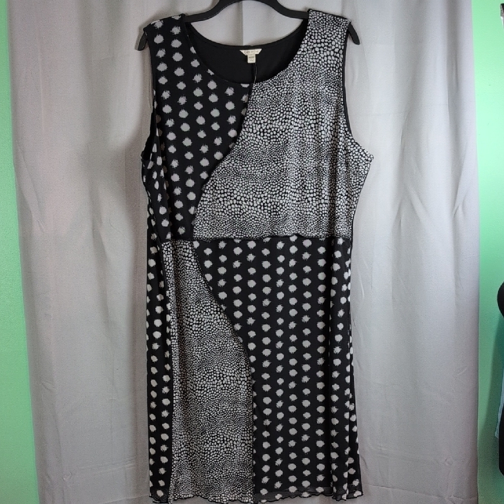 Cato Black and White Asymmetrical Sheath Dress